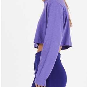 Cotton citizen purple cropped long sleeve tee